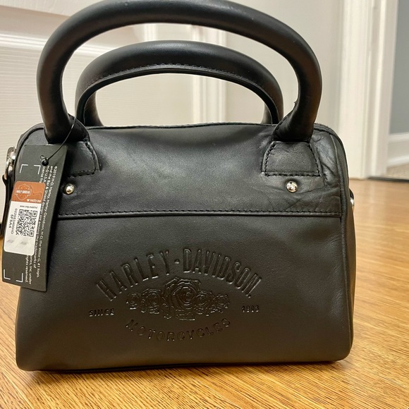Harley-Davidson Handbags - NWT Harley-Davidson Wicked Roses Black Leather Satchel